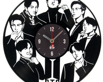 Vinyl wall clock 12 inches. A great gift for fans South Korean boy band. Beautiful design for interior decoration. Best home decor style.