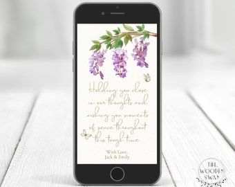 Digital Thinking of You Template, Pretty Phone Message, Electronic Card, Sympathy, Get Well, Missing You, Encouragement, Condolence, 814S