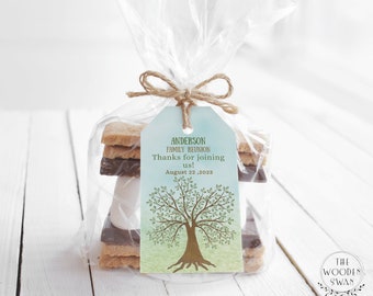 DIY Printable Favor Tag Template, Family Reunion Gift Tag, Thank You Favor Tags, Gift Tags, Party Tags, 2&quot;x3.5&quot;, Editable Text 713K
