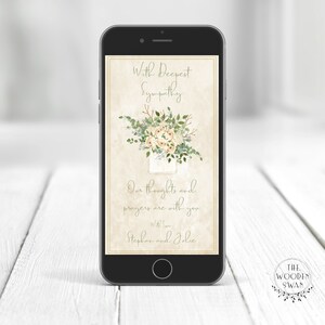 Elektronische Beileidskarte Vorlage - Florale Beileidskarte - Textkarte - ECard - Digitale Beileidskarte - Bearbeitbarer Text Beileidskarte 424K