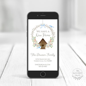 Electronic New Address Announcement Template, Digital ECard, We&#39;ve Moved, New Home Announcement, Change of Address, Editable Text, 725S