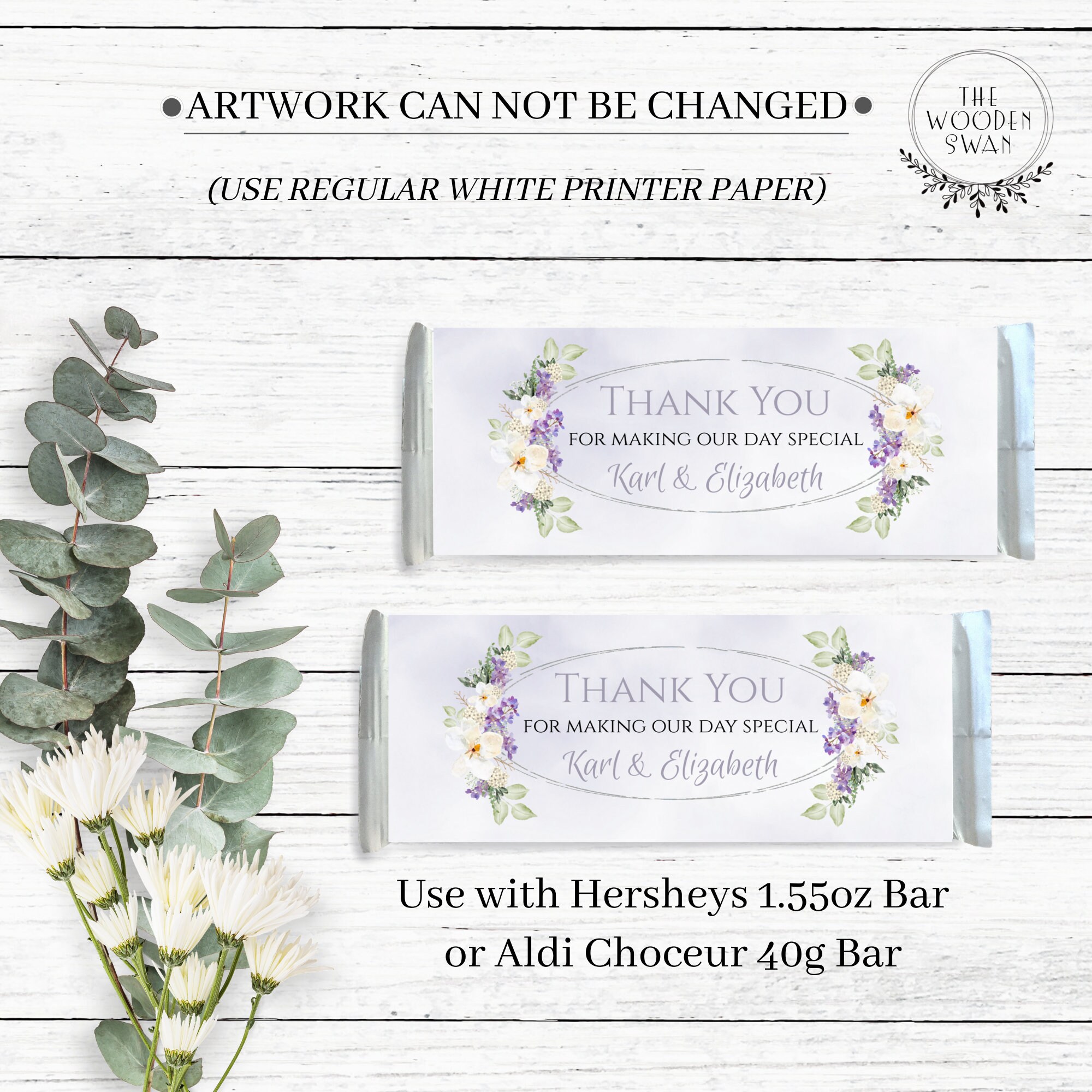 Printable Chocolate Bar Wrapper Template, 1.55 Hershey, 25th ...