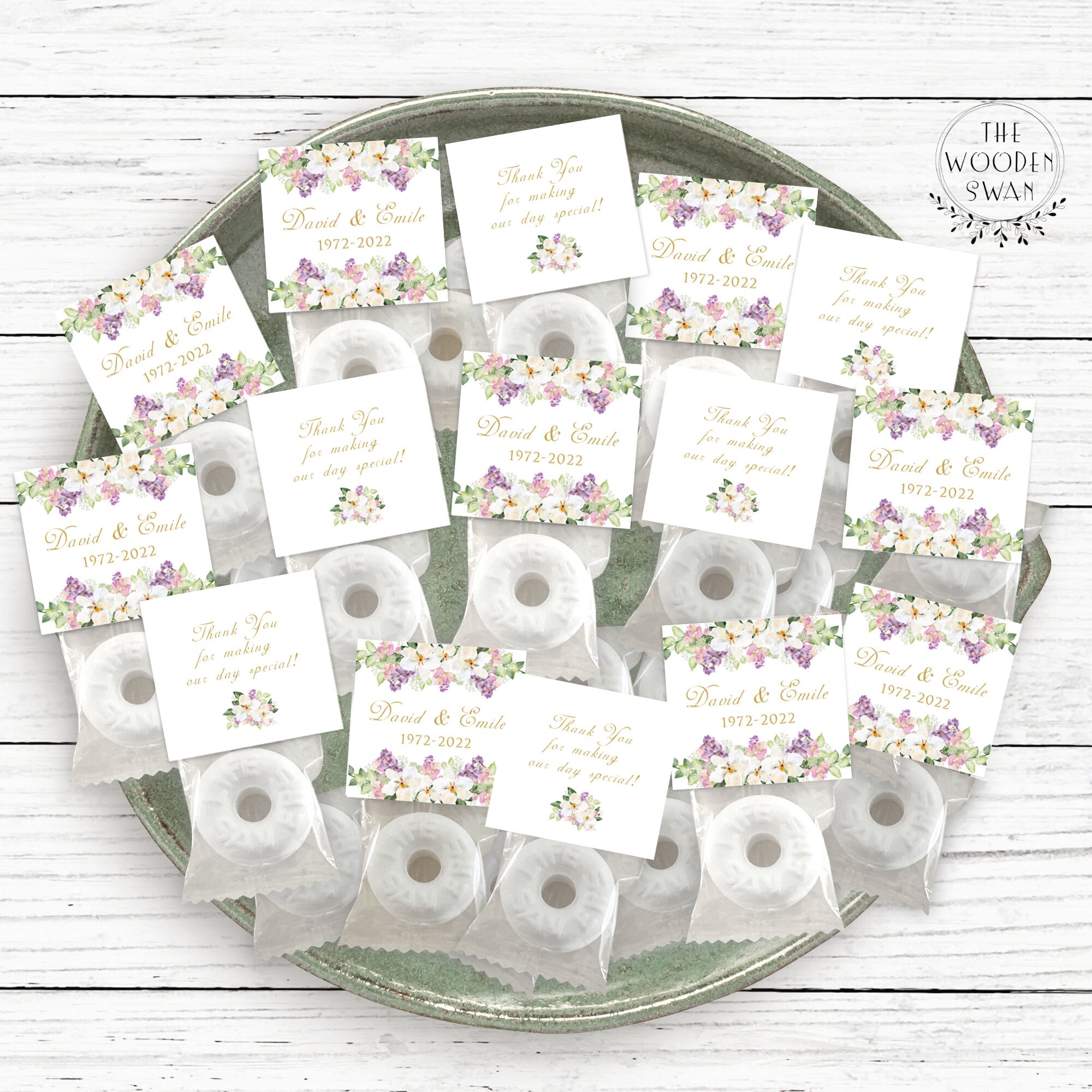Printable Anniversary Mint Favor Topper Template, Mint Party Favors, Golden Anniversary, Life ...