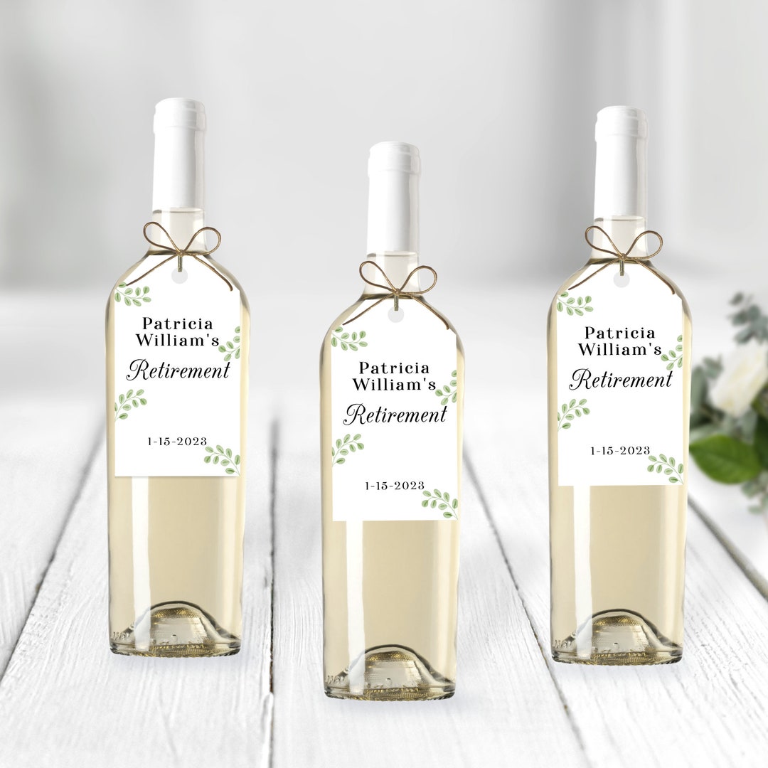 Printable Retirement Gift Tag Template, Retirement Wine Bottle Tag ...