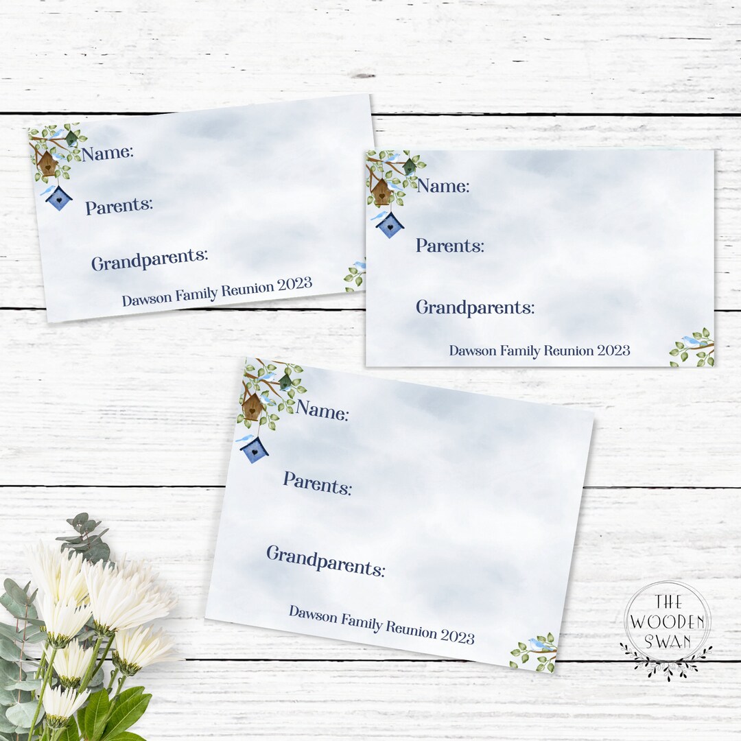 Family Reunion Name Tag Template, Party Name Tags, Family Reunion