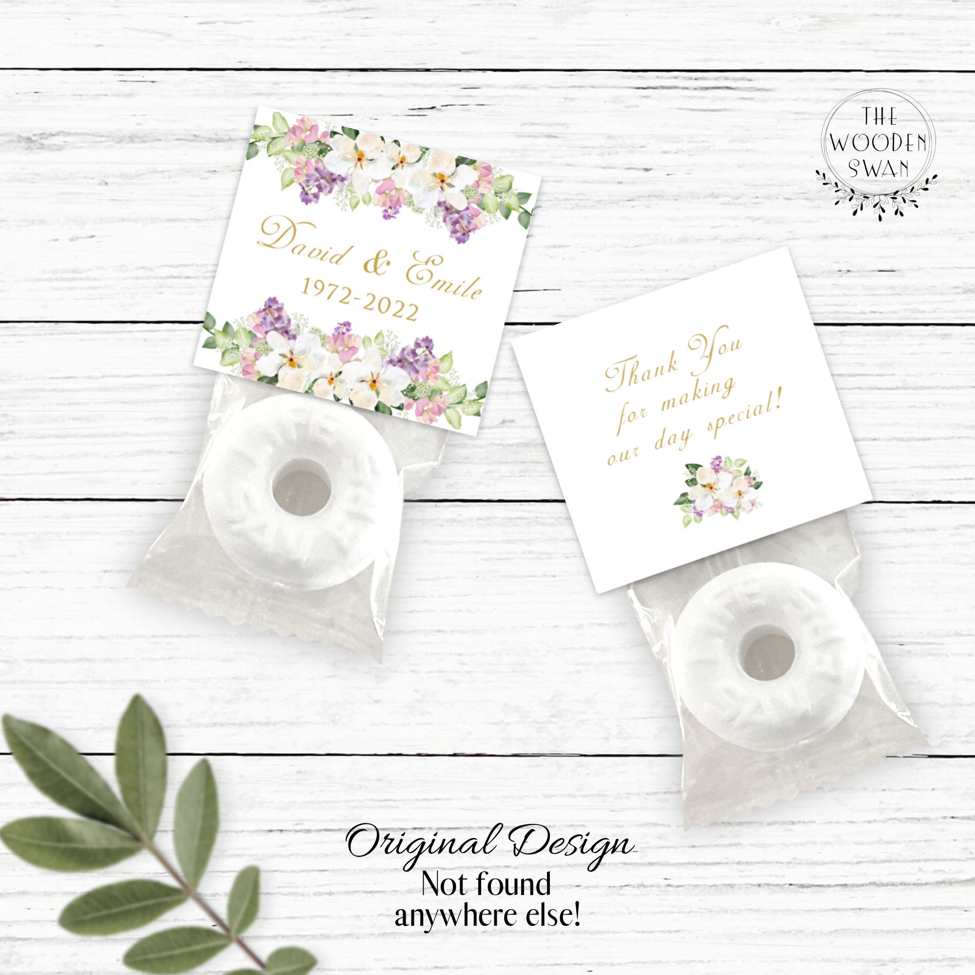 Printable Anniversary Mint Favor Topper Template, Mint Party Favors ...