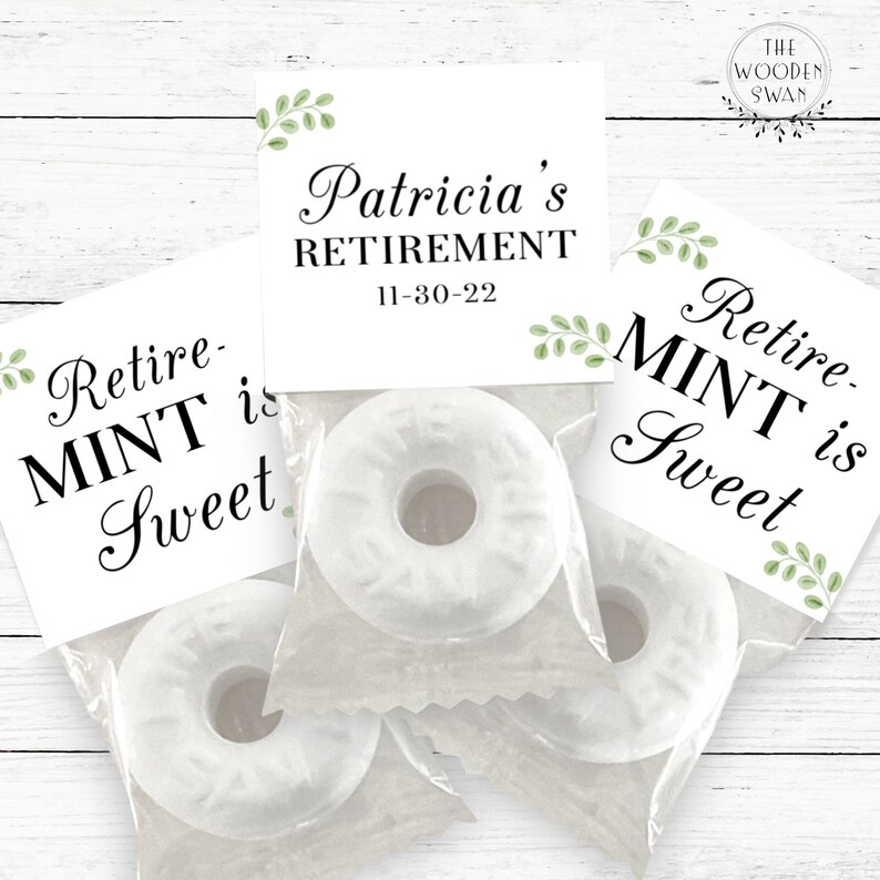 Printable Retirement Mint Favor Topper Template, Custom Mint Party Favors, Life Saver Mint ...