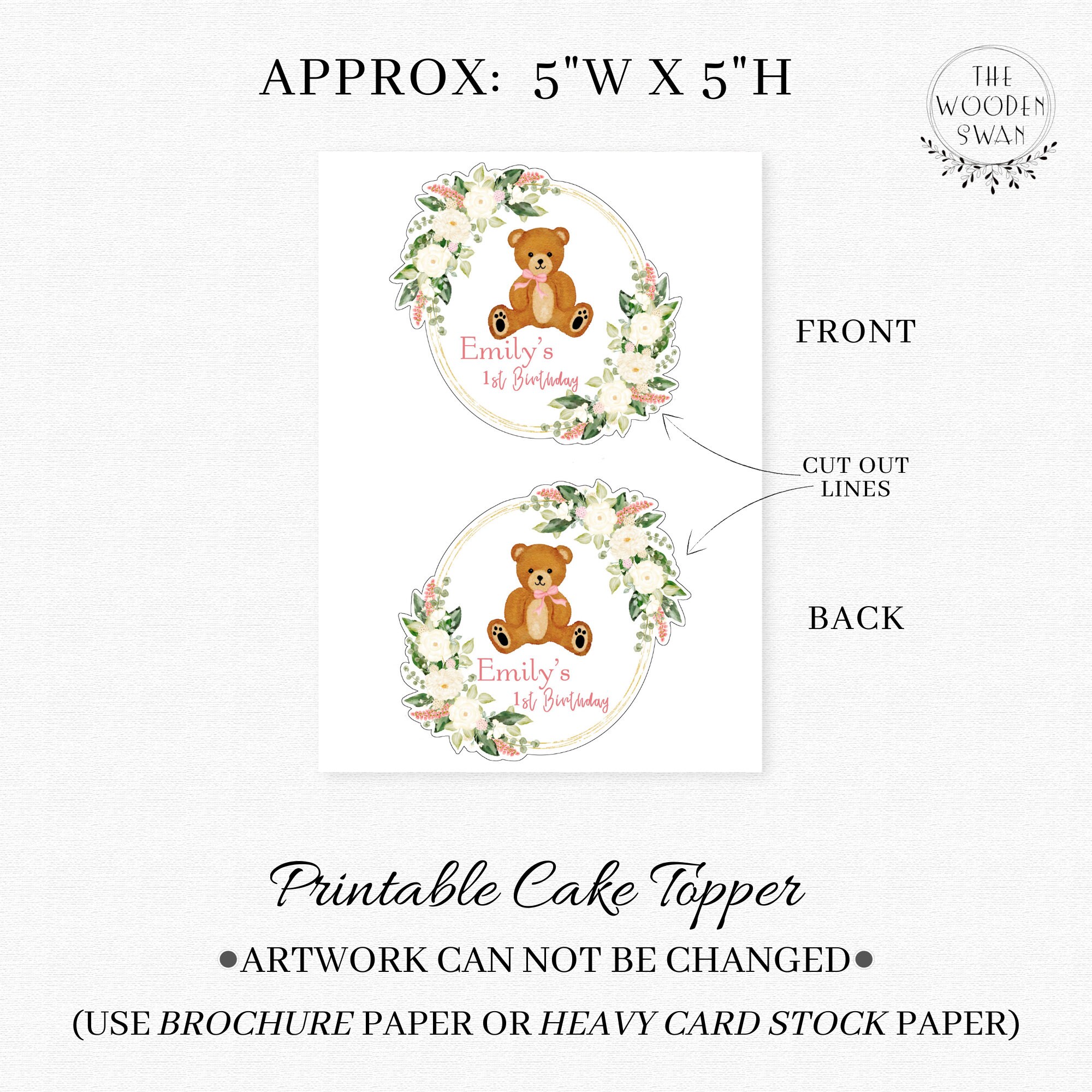 Printable Cake Topper Template, 1st Birthday, Any Event, Centerpiece ...