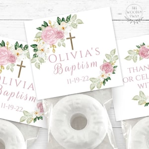 Printable Baptism Mint Favor Template, Custom Mint Party Favors, Baptism, Christening, Life Saver Mint, Mint Topper, Editable Template, 209S