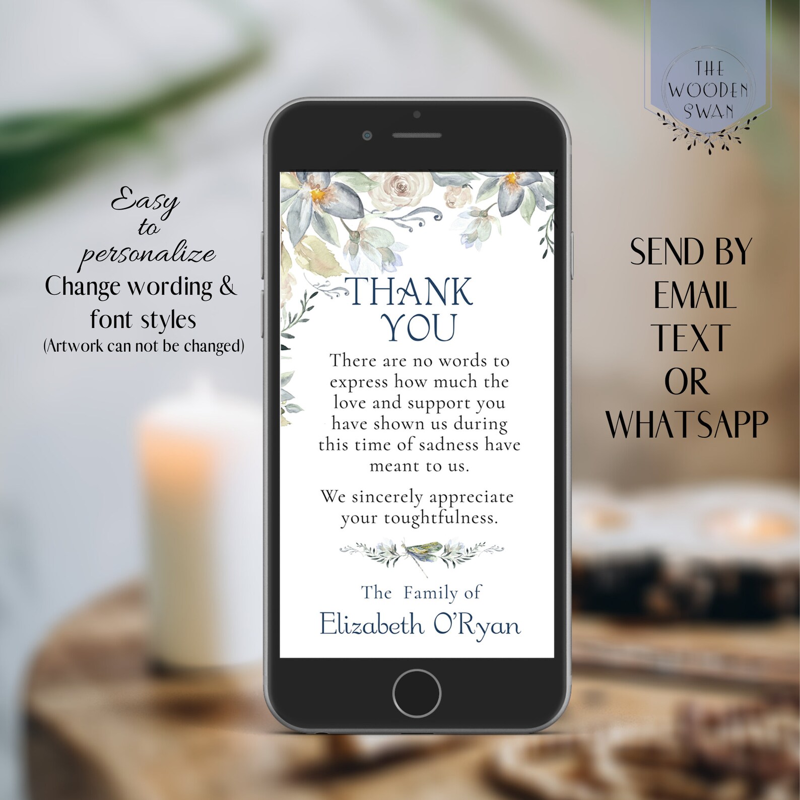Electronic Thank You Digital ECard Send a Digital Note of Etsy