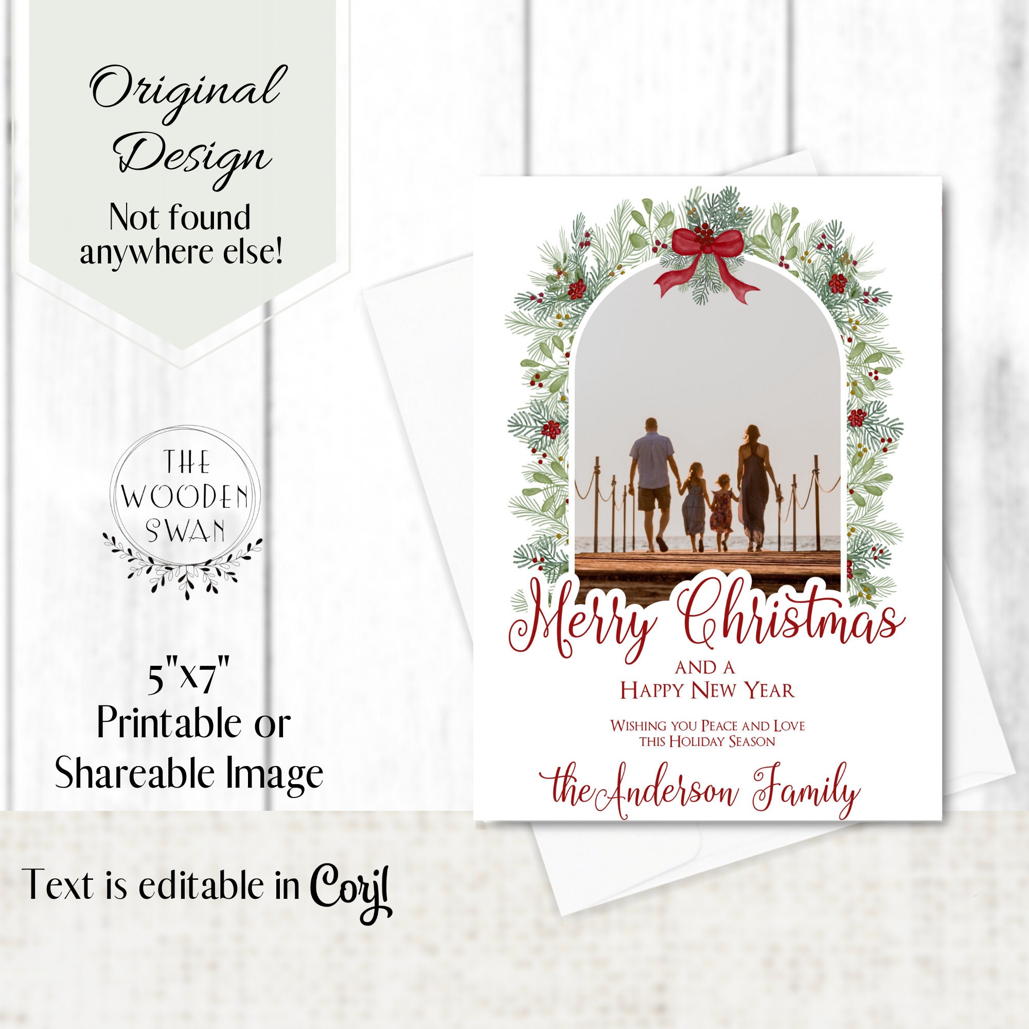 Printable Christmas Card 5x7 Printable Photo Card Holiday - Etsy