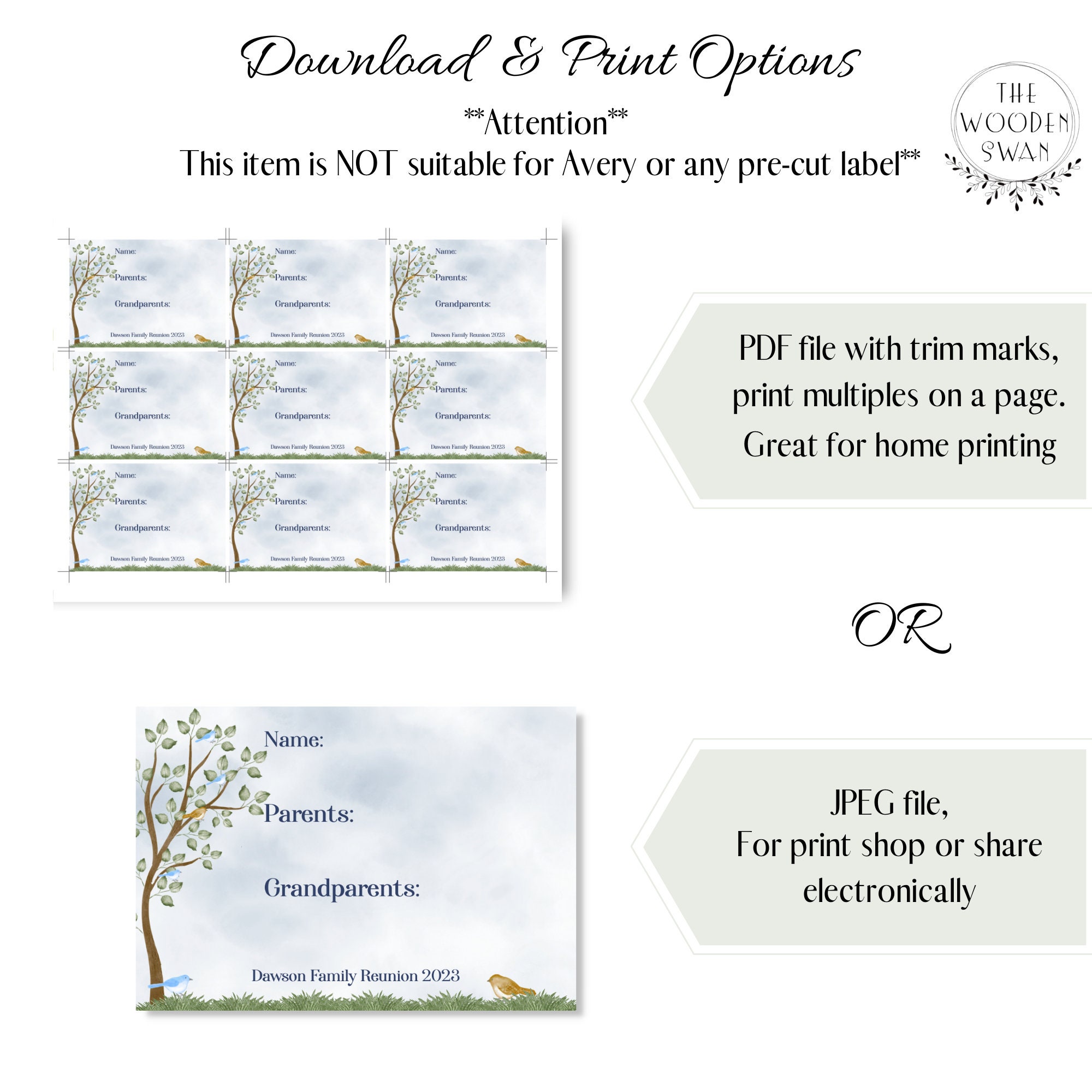 Family Reunion Name Tag Template Party Name Tags Family Etsy Australia