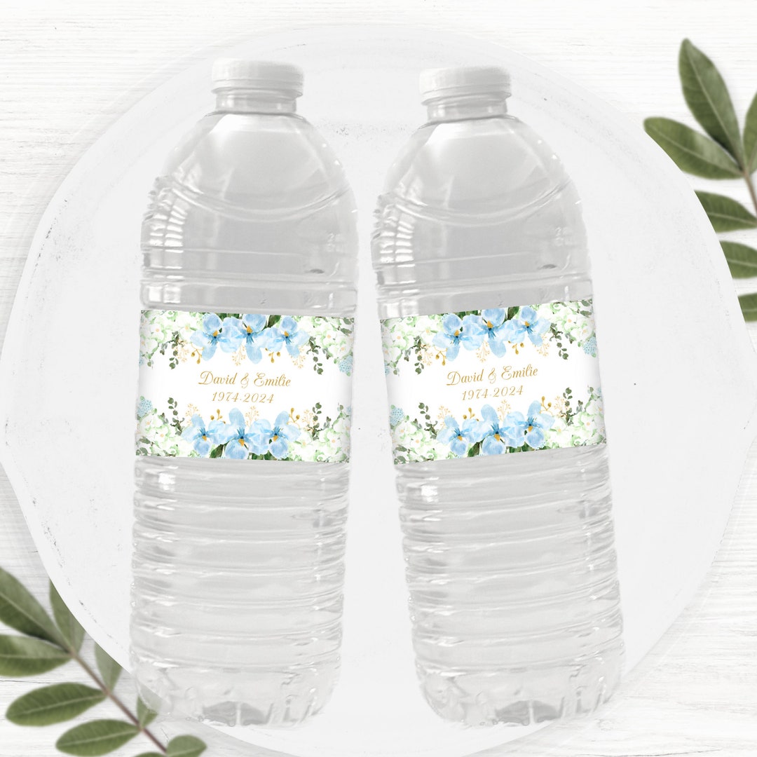 Printable 50th Anniversary Water Bottle Template, Bottle Label Template ...