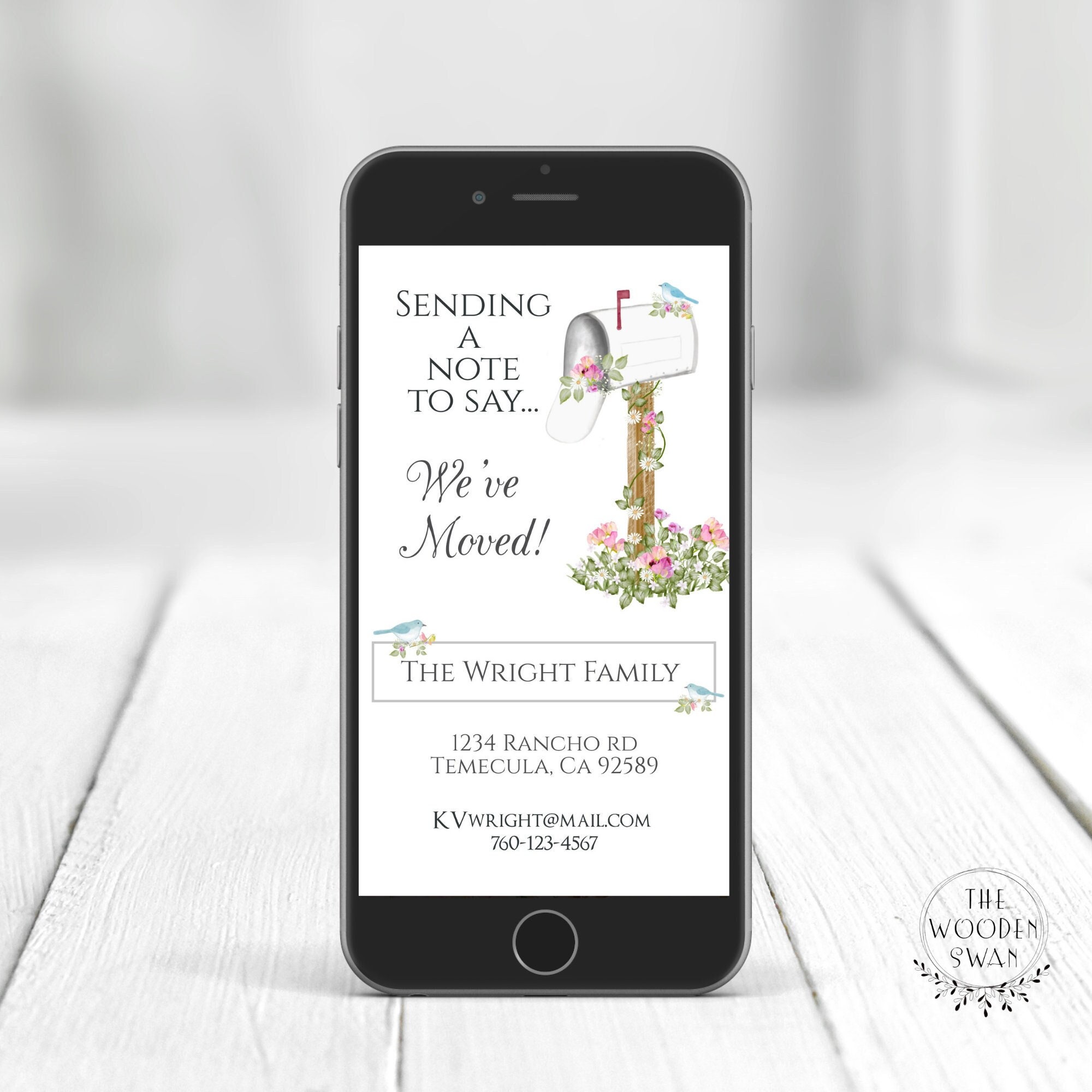 Electronic We've Moved Announcement Template, New Address, New Home