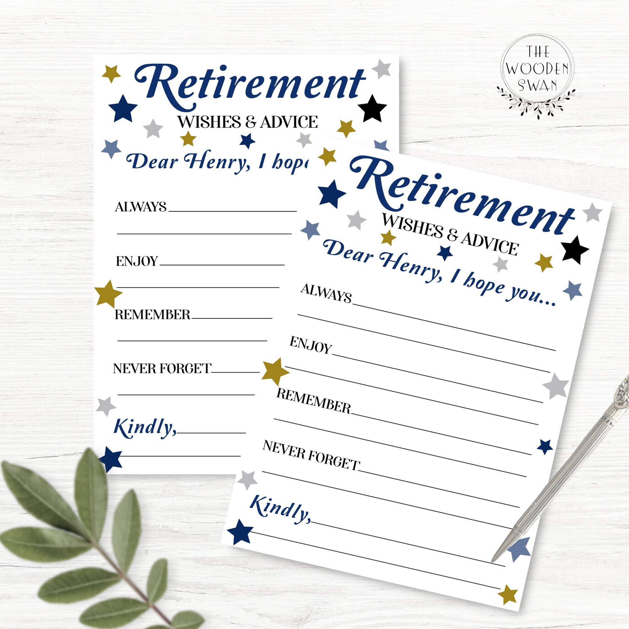 Printable Retirement Wishes and Advice Template, Retirement Party Game ...