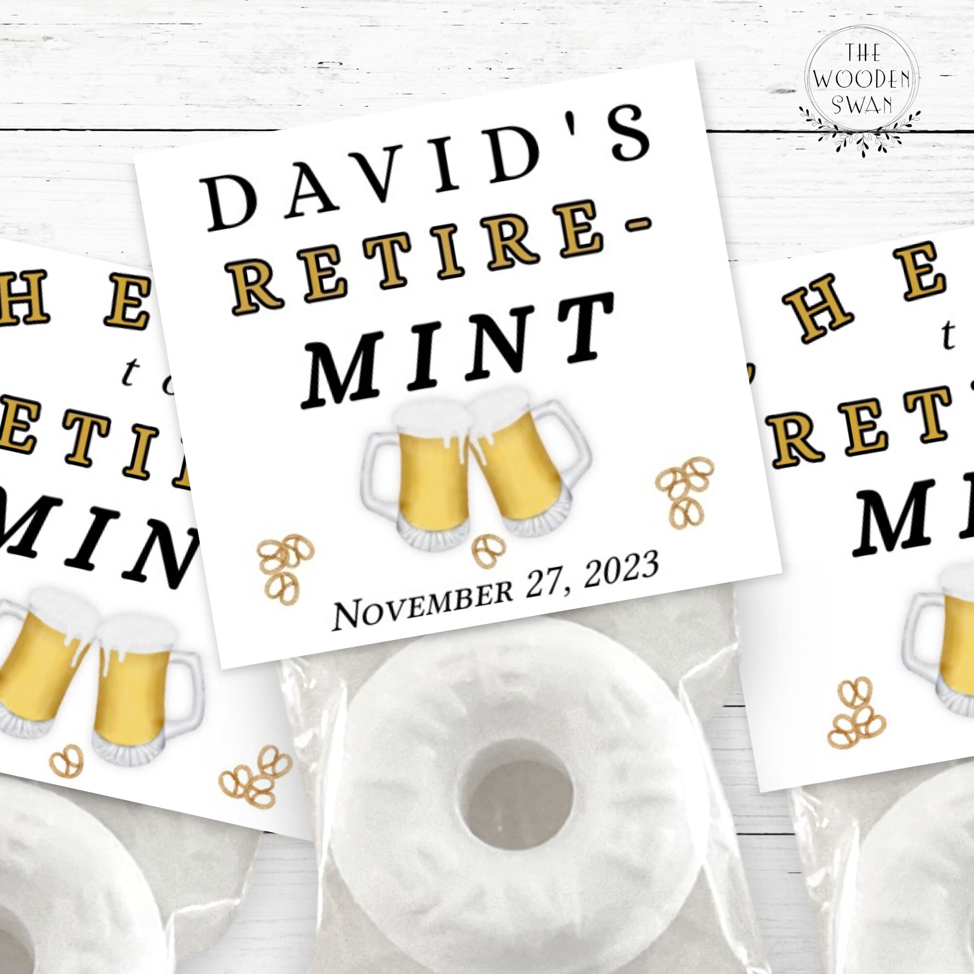 Printable Retirement Mint Favor Toppers, Custom Mint Party Favors, Life Saver Mint, Retirement