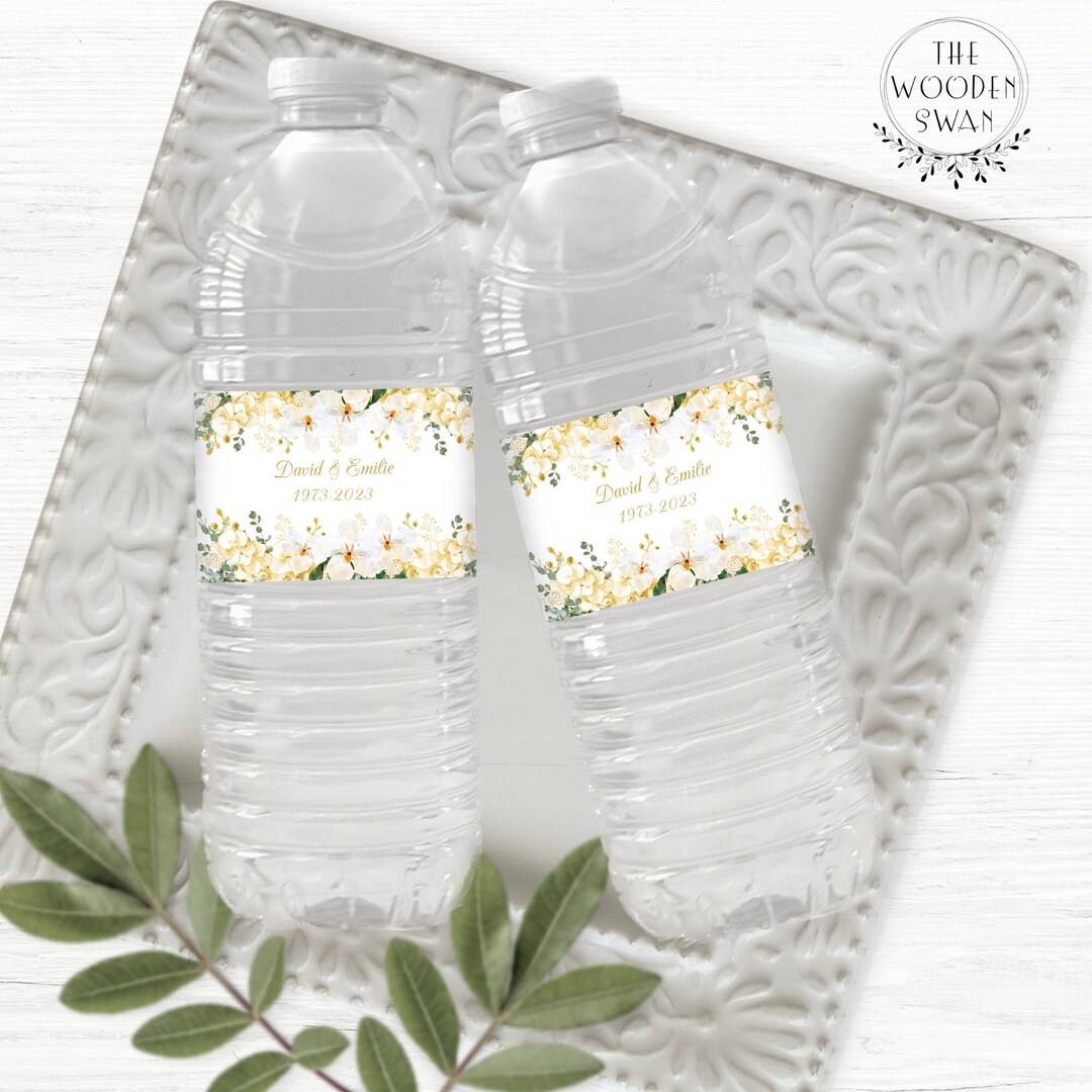 Printable 50th Anniversary Water Bottle Template, Bottle Label Template ...