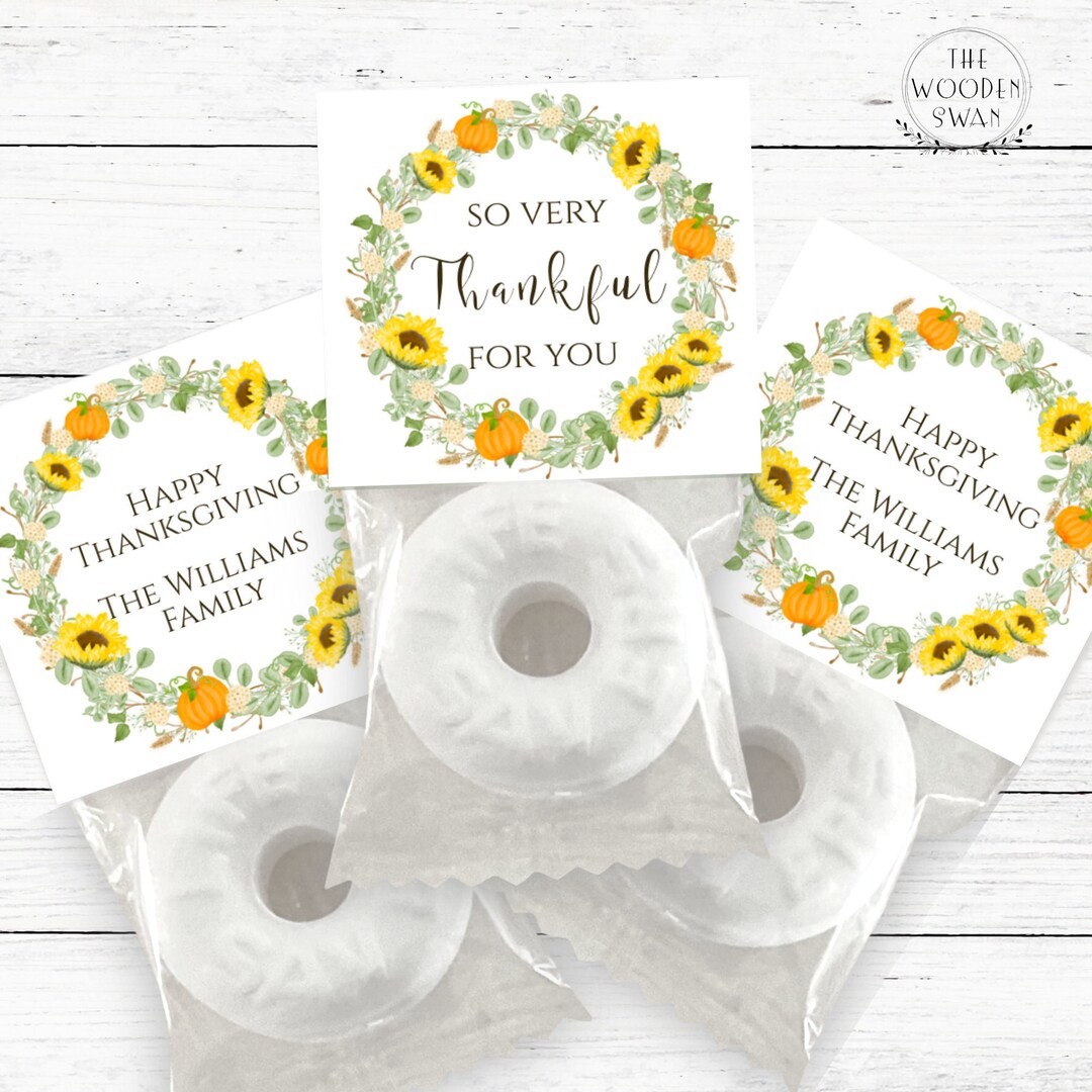Printable Thanksgiving Mint Favor Toppers Custom Mint Party - Etsy