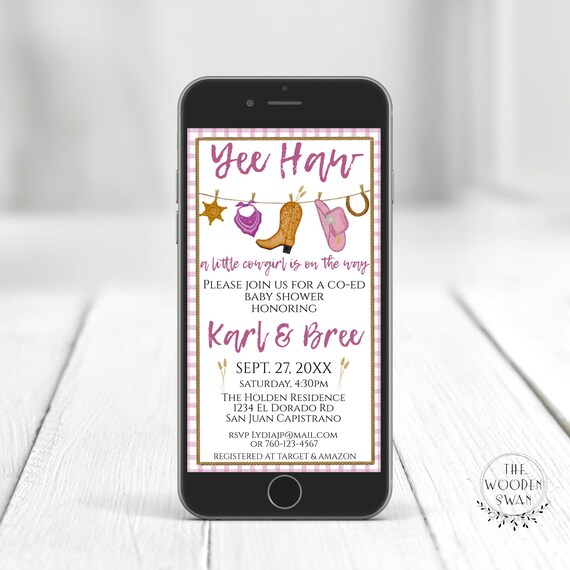 Electronic Baby Shower Invitation Digital Evite Brunch Any Etsy