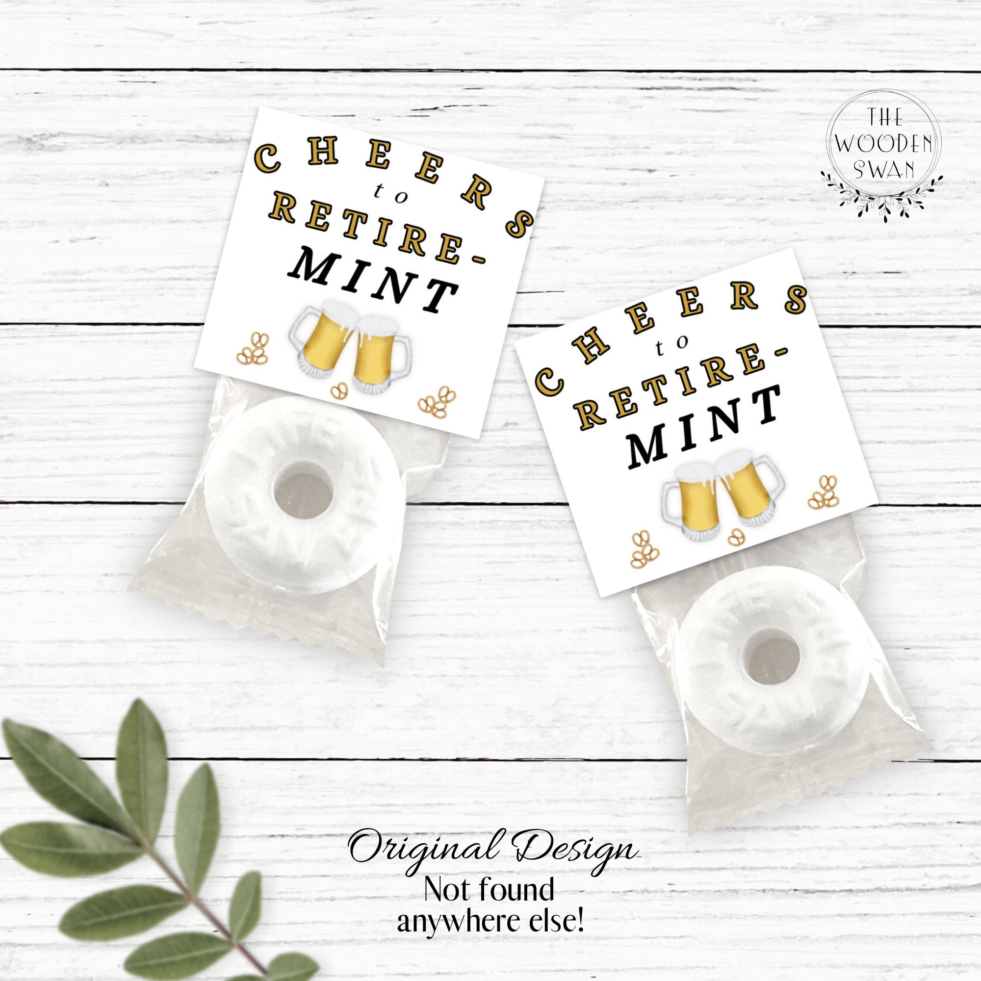 Printable Retirement Mint Favor Toppers, Custom Mint Party Favors, Life Saver Mint, Retirement