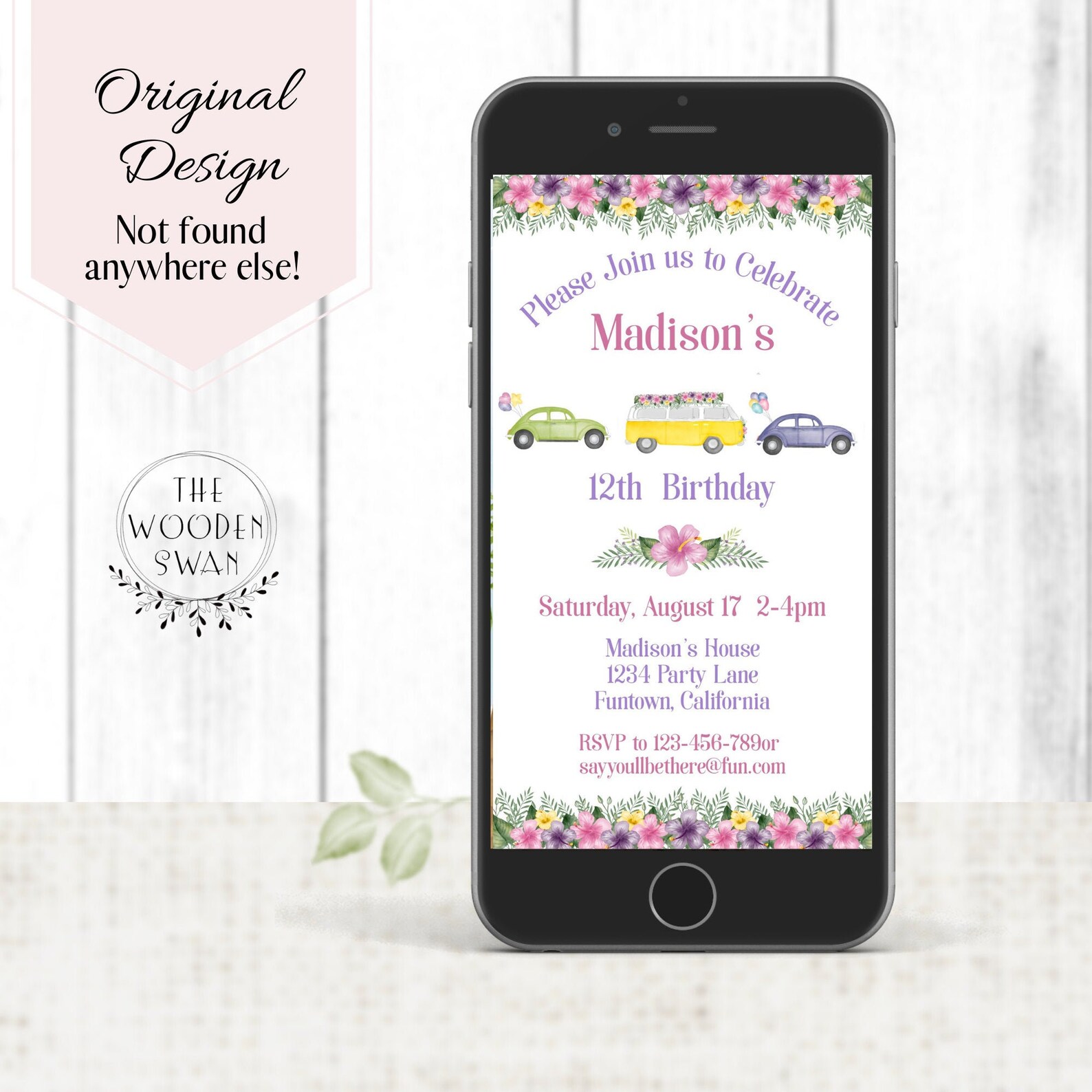 Electronic Birthday Invitation Text Invite Evite Card Etsy