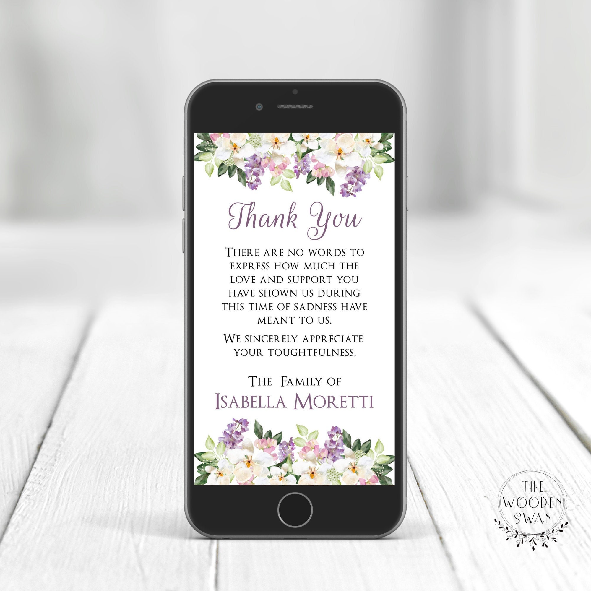 Electronic Thank You Card Template, Digital Ecard, Digital Thanks