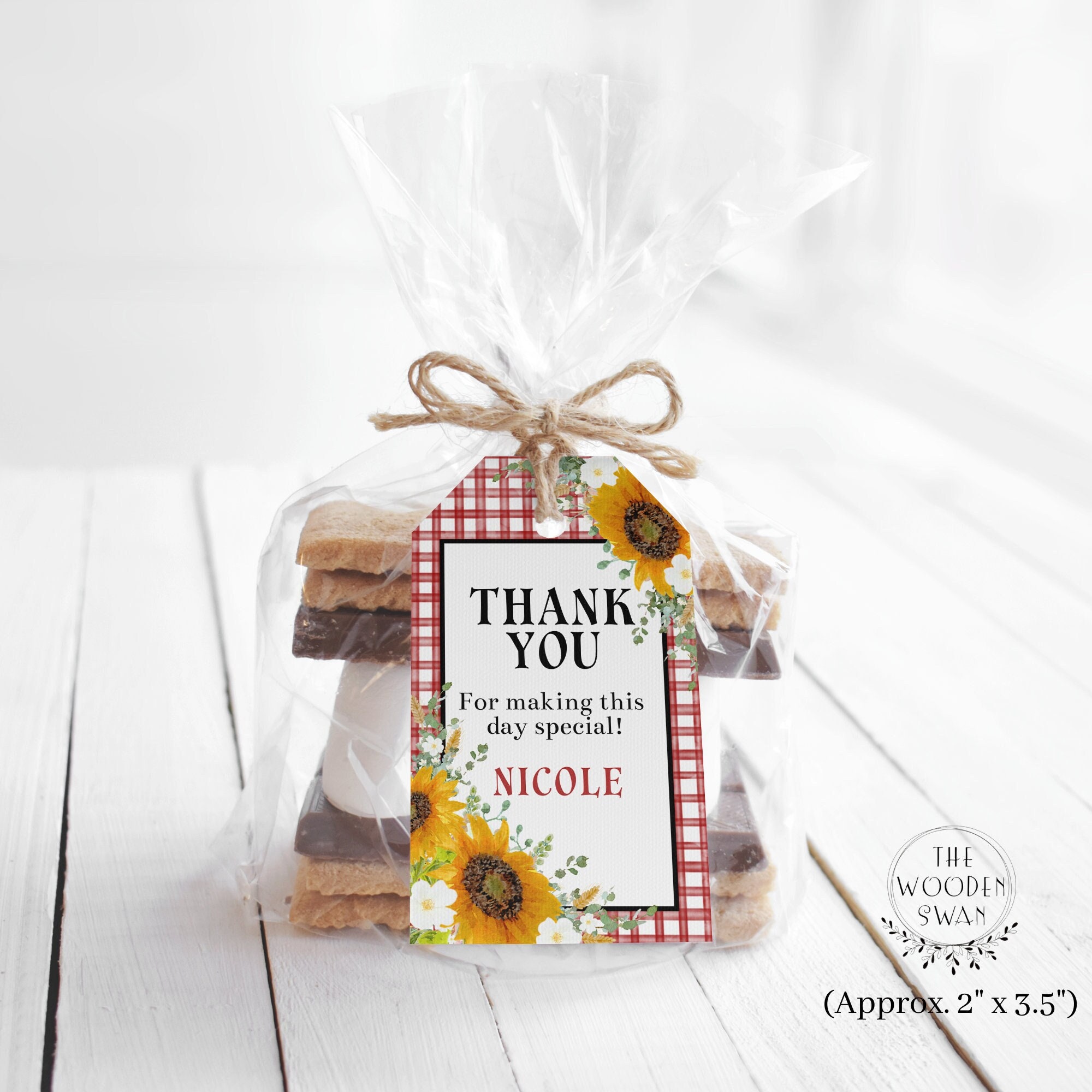 DIY Printable Favor Tag Template, Family Reunion Gift Tag, Thank You Favor Tags, Gift Tags, Sunflower Party, Fall Tags, Editable Text 743S
