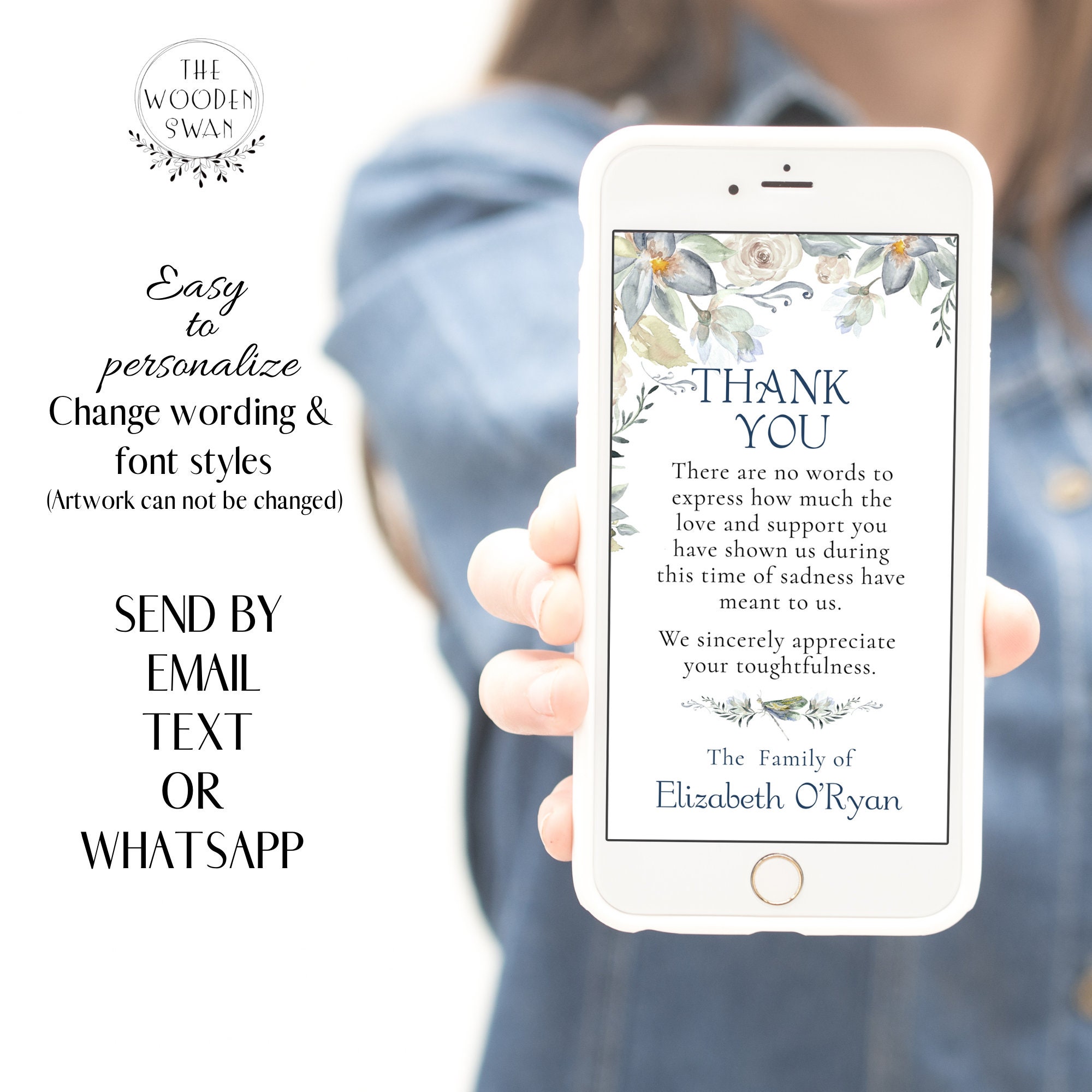 Electronic Thank You Digital ECard Send a Digital Note of Etsy
