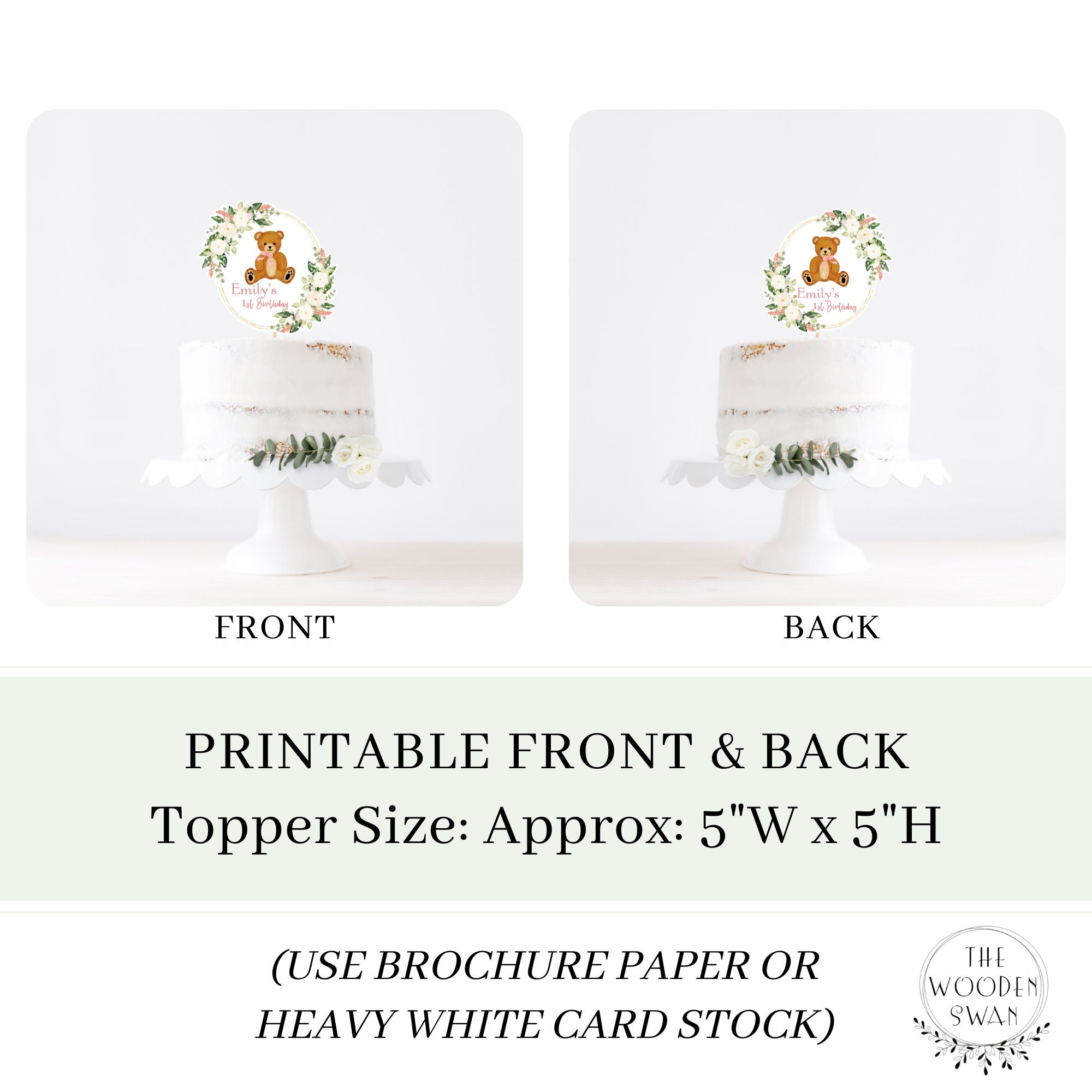Printable Cake Topper Template, 1st Birthday, Any Event, Centerpiece ...