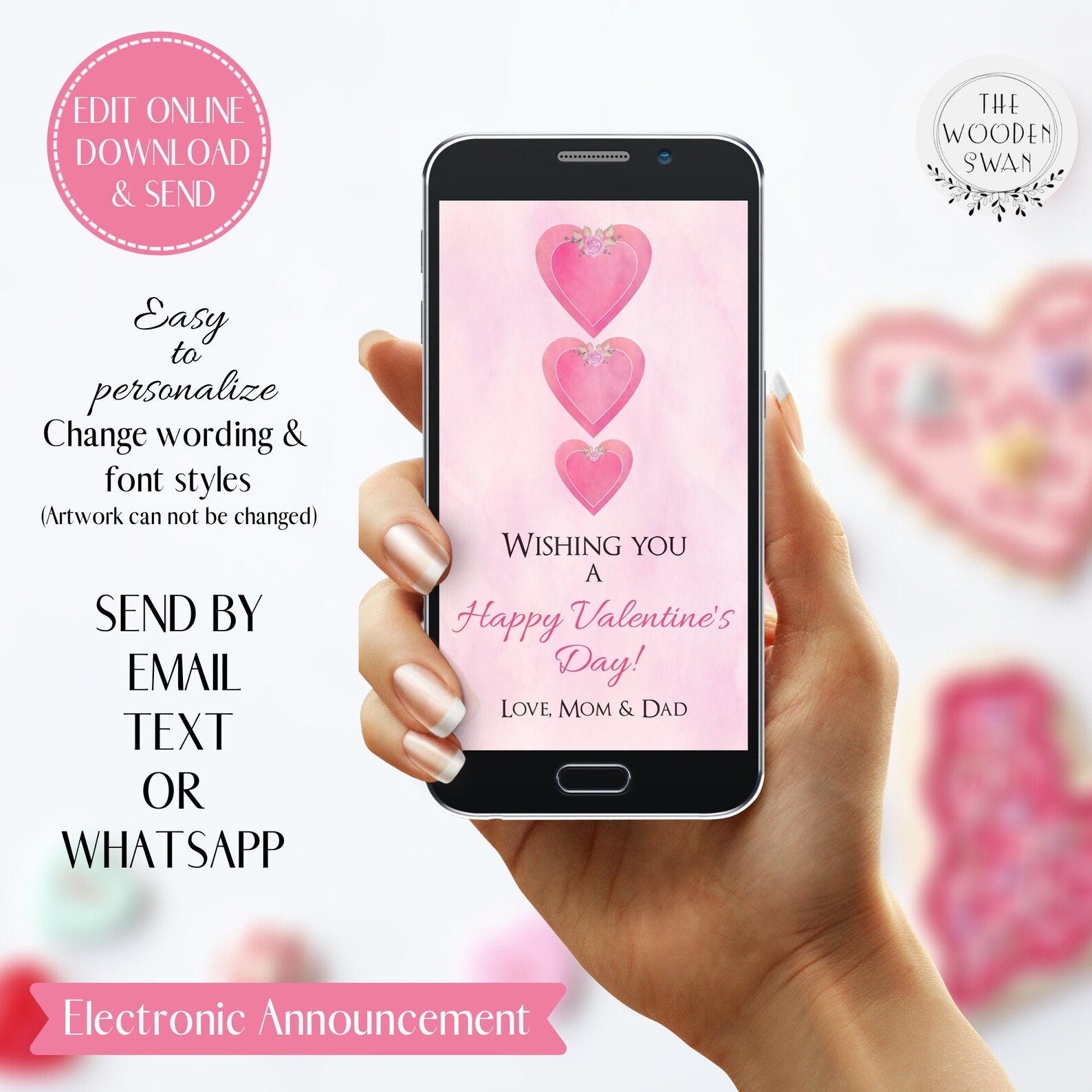 Electronic Valentines Day Message for Daughter Text Phone Etsy