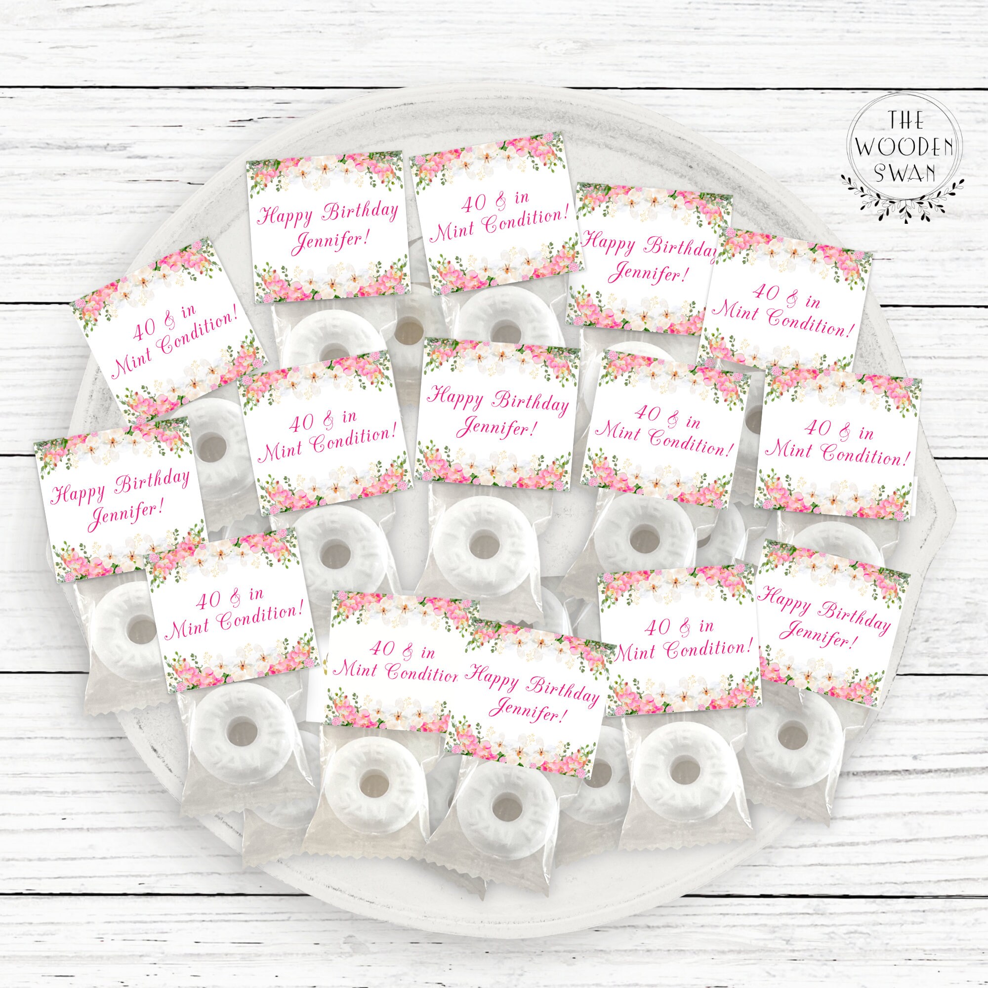 Printable Birthday Mint Favor Topper Template, Custom Mint Party Favors, Party Mint, 30, 40, 50 ...