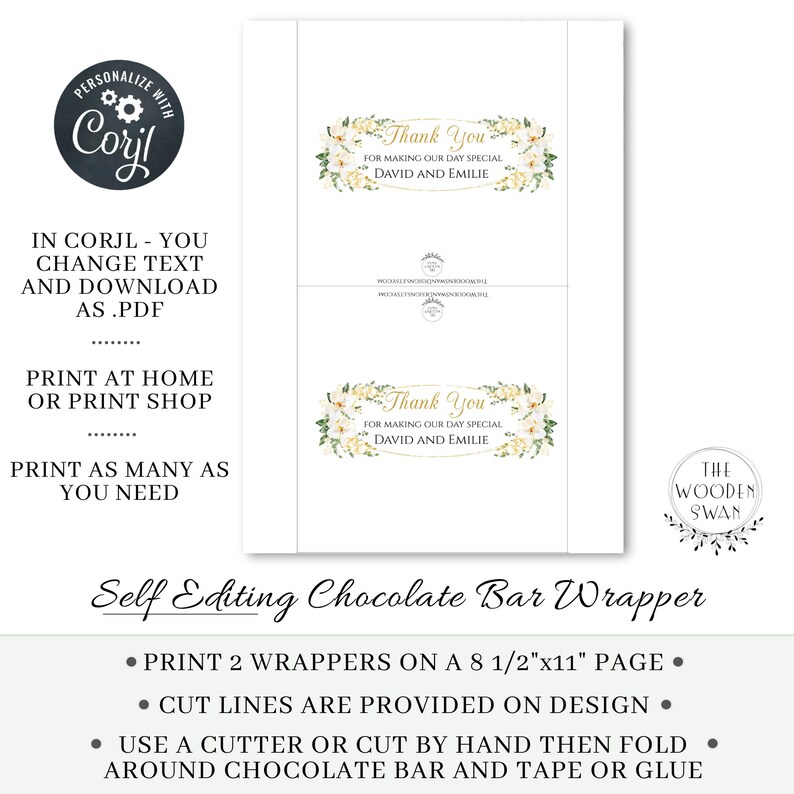 Printable Chocolate Bar Wrapper Template, 1.55 Hershey, Golden ...