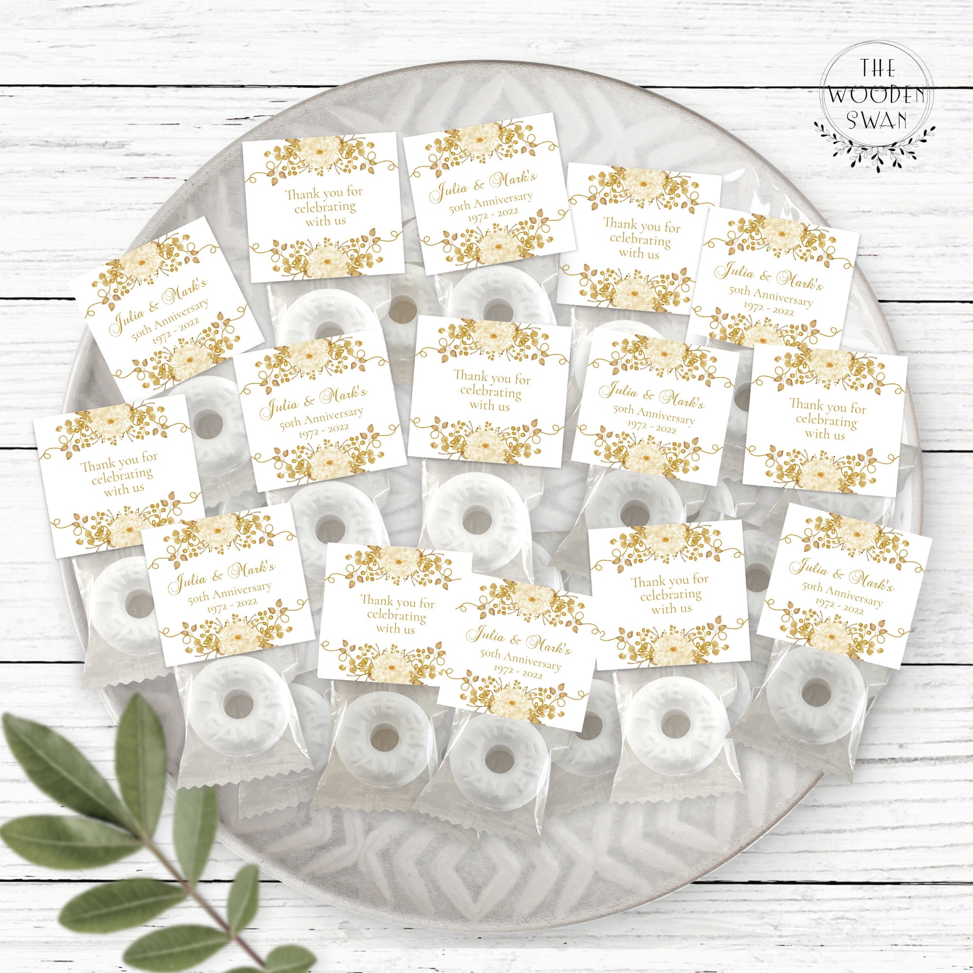 Printable Anniversary Mint Favor Template, Custom Mint Party Favors ...