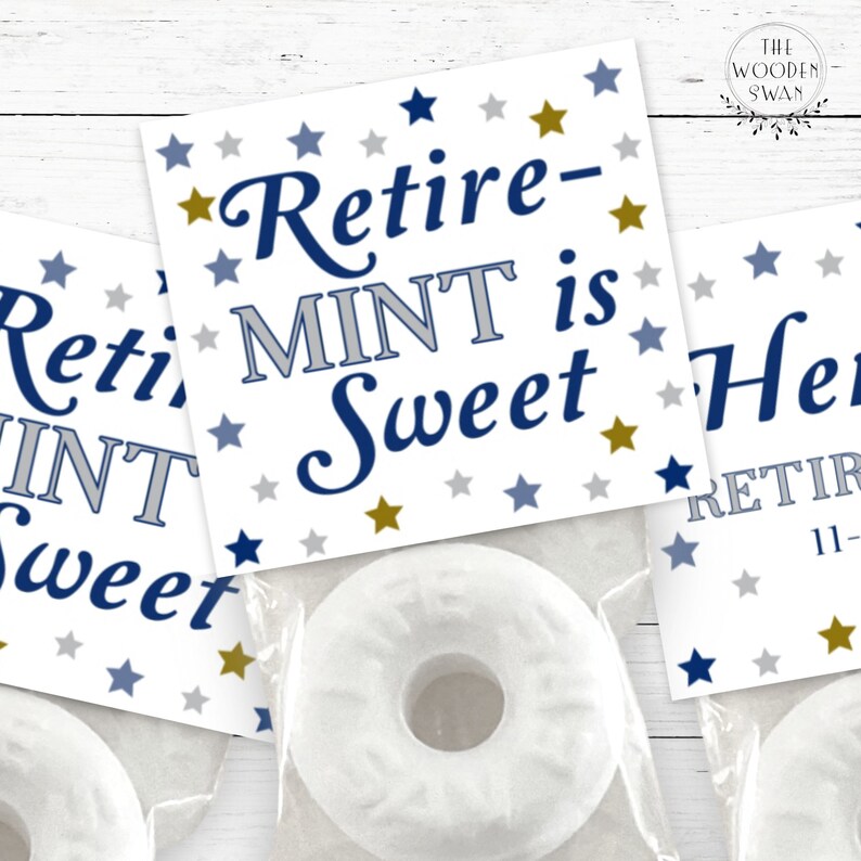 Printable Retirement Mint Favor Topper Template Custom Mint Etsy