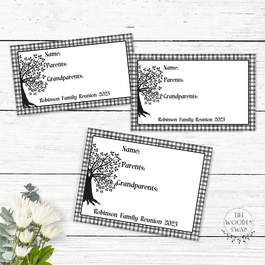 Family Reunion Name Tag Template Party Name Tags Family Celebration Family Reunion Name Tag Template Party Name Tags Family Celebration