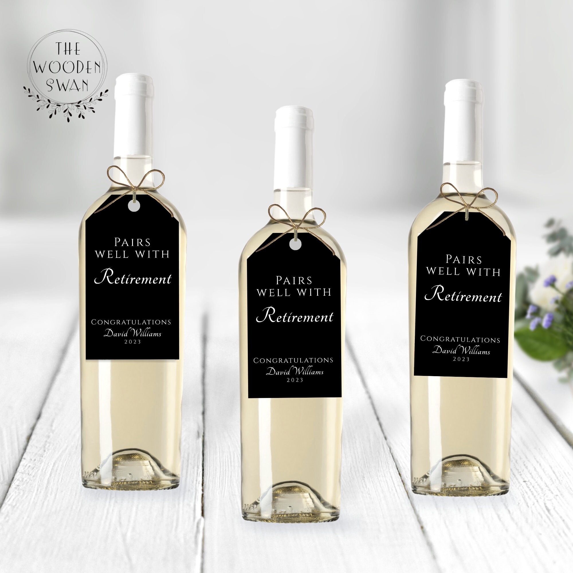 Printable Retirement Gift Tag Template, Retirement Wine Bottle Tag ...