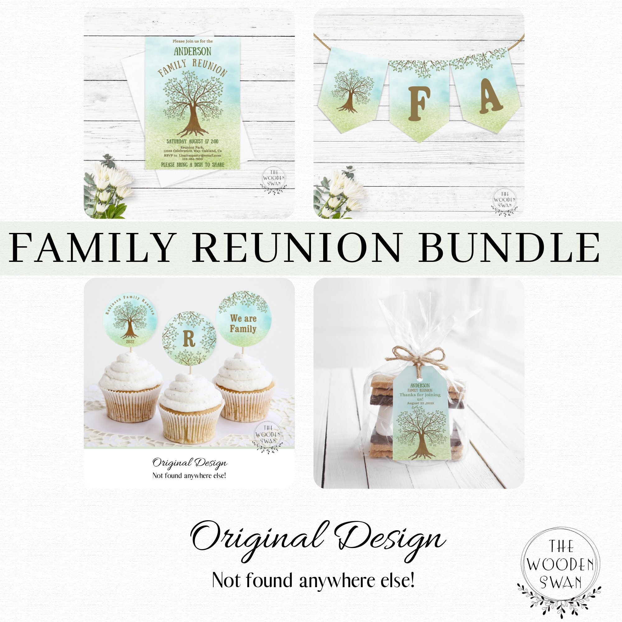 Printable Family Reunion Templates Bundle, Family Tree, Template for ...