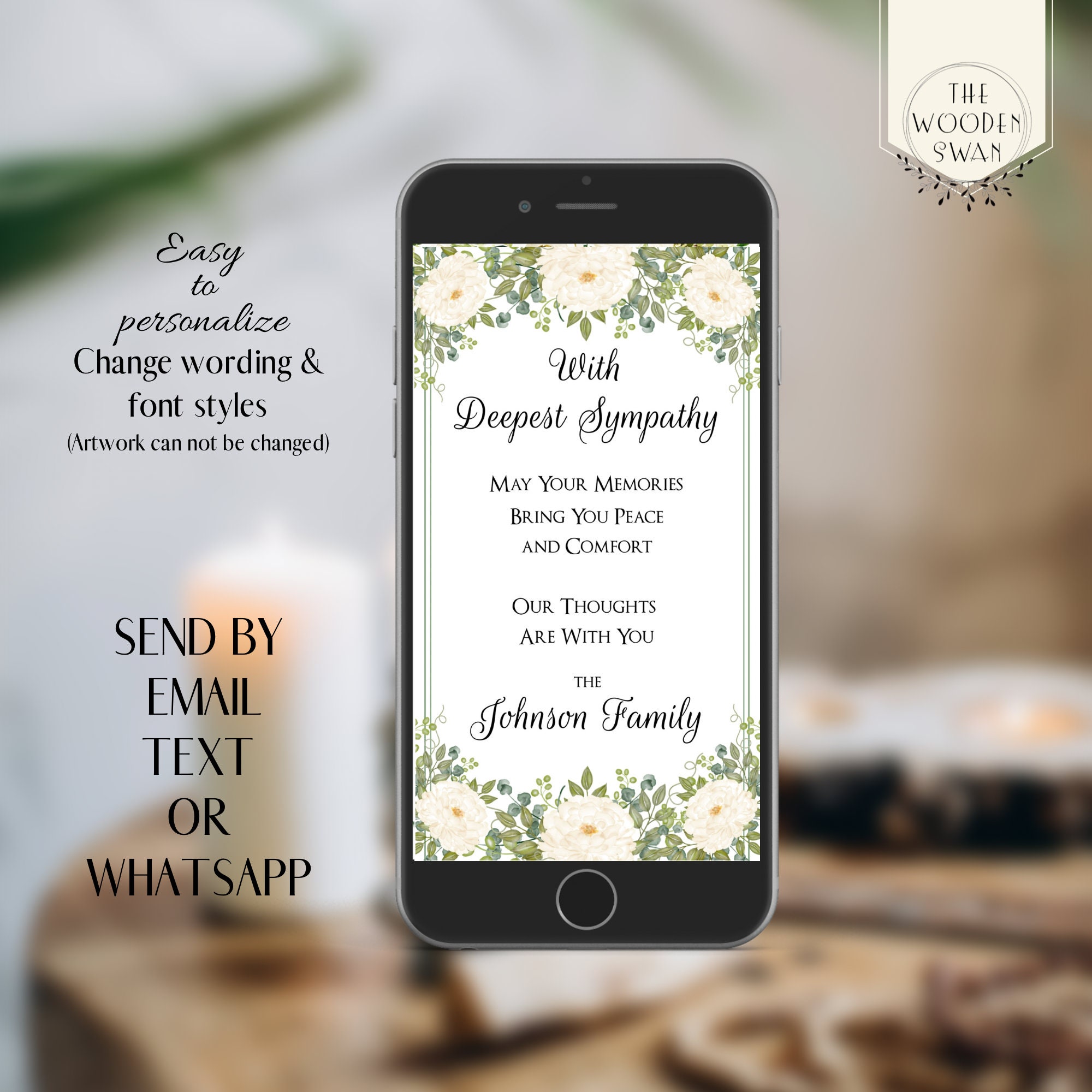 Electronic Sympathy Card. Digital ECard Digital Condolences Etsy