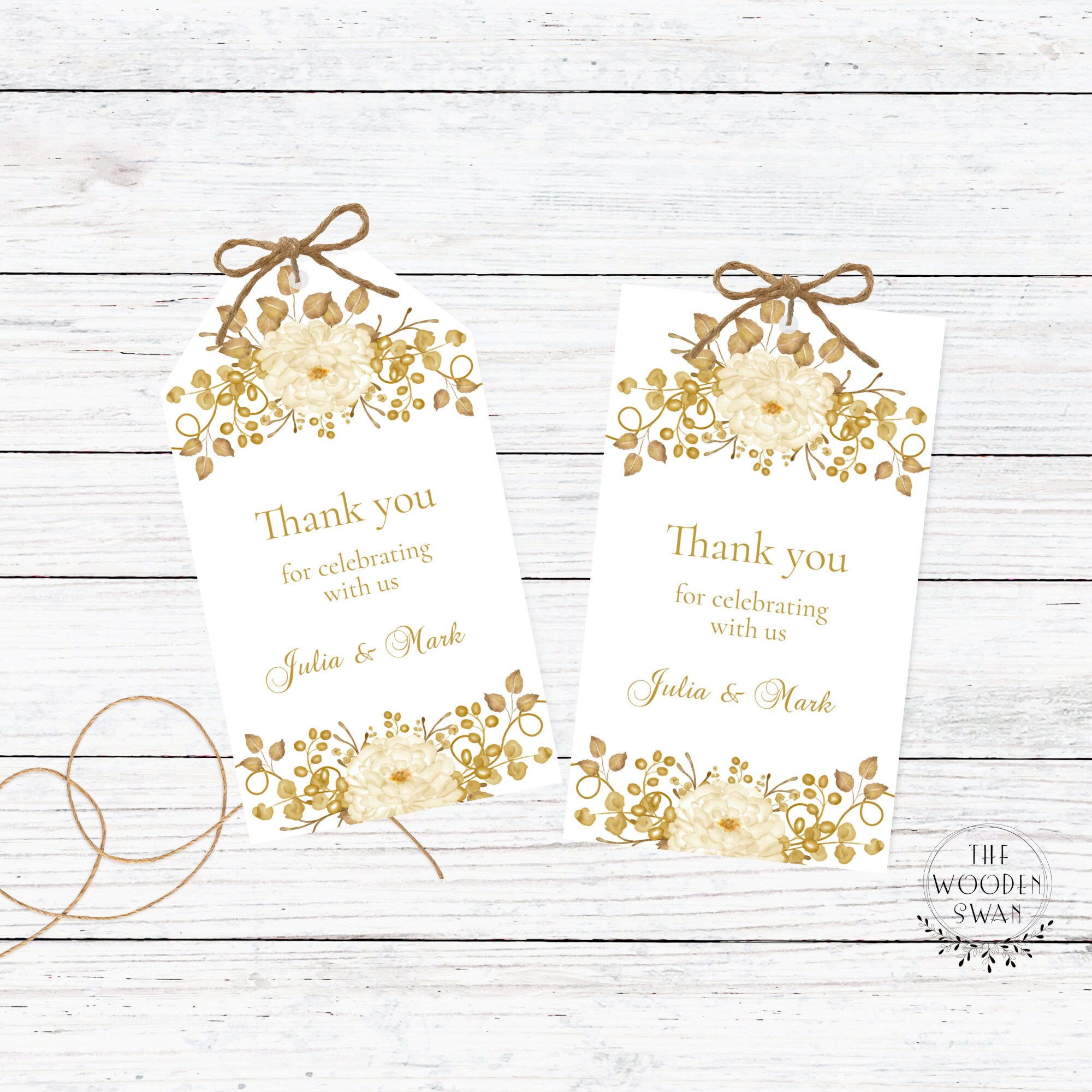 Printable Golden Anniversary Favor Tag Template, Golden Anniversary ...