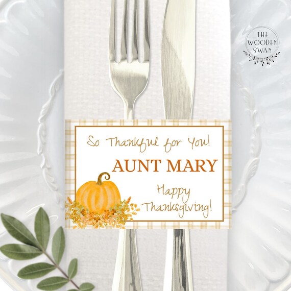 Printable Thanksgiving Napkin Band Friendsgiving Napkin Ring - Etsy