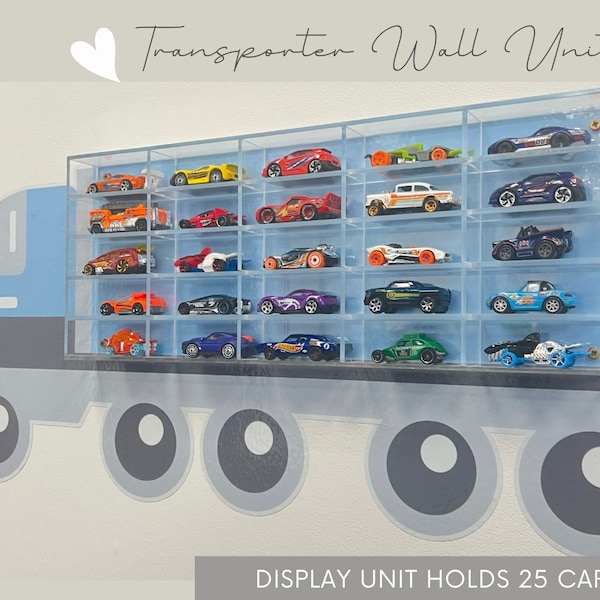 Toy Car Transporter Wall Display Unit, Diecast Model Car Storage