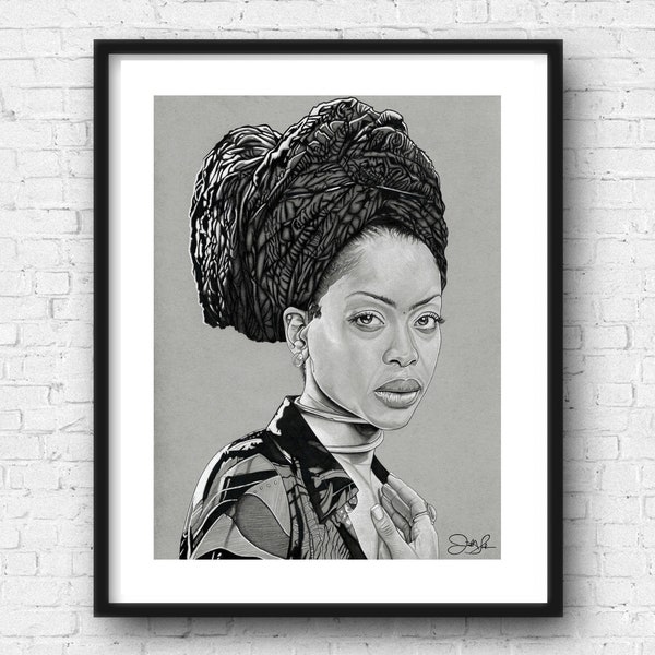 Erykah Badu Poster | R&B | RnB | Neo-Soul | Wall Art | Art Print | Multiple Sizes