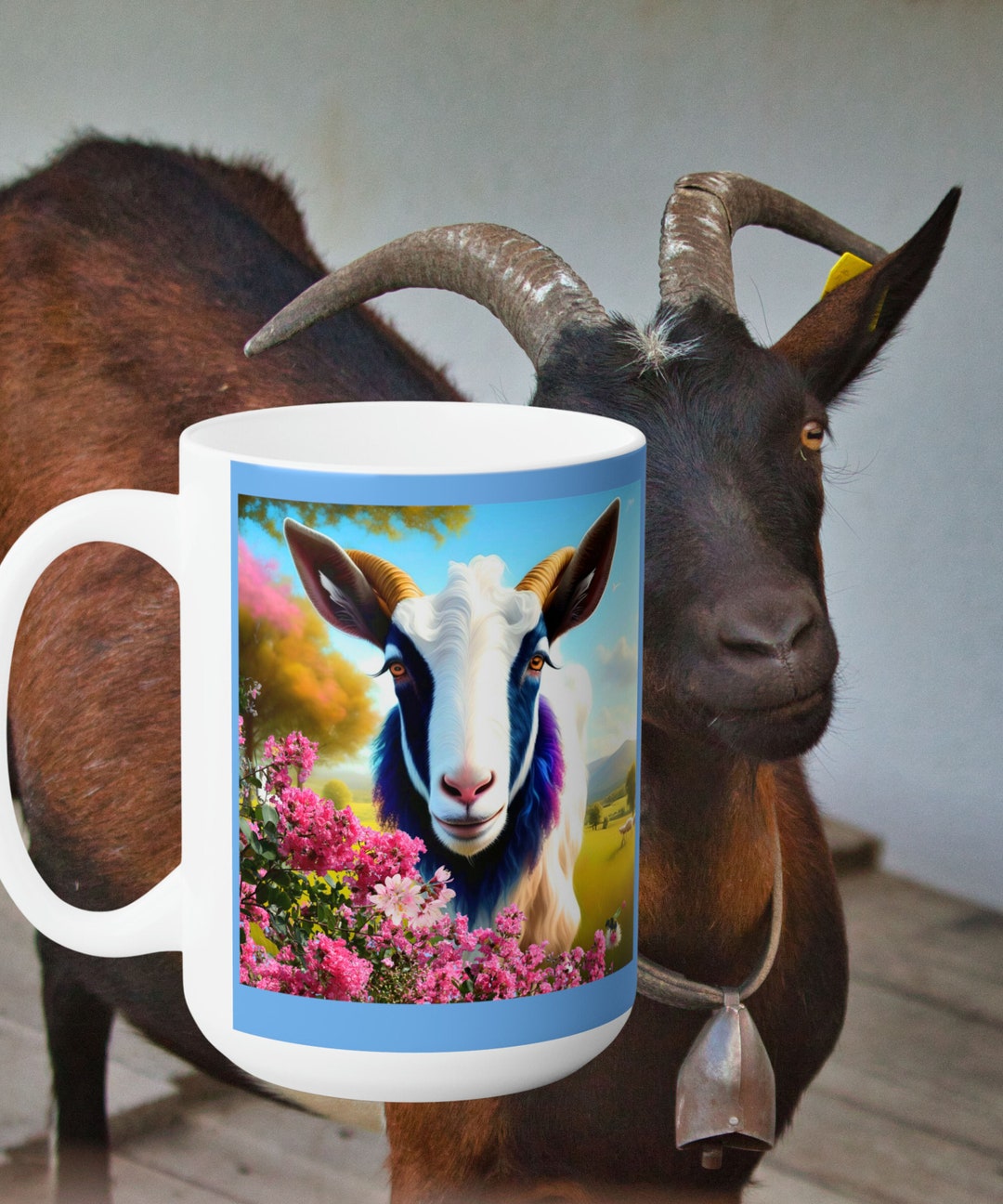Cute Goat Mug Farm Mug Ranch Mug 15 OZ Mug Goat Lover Mug Etsy