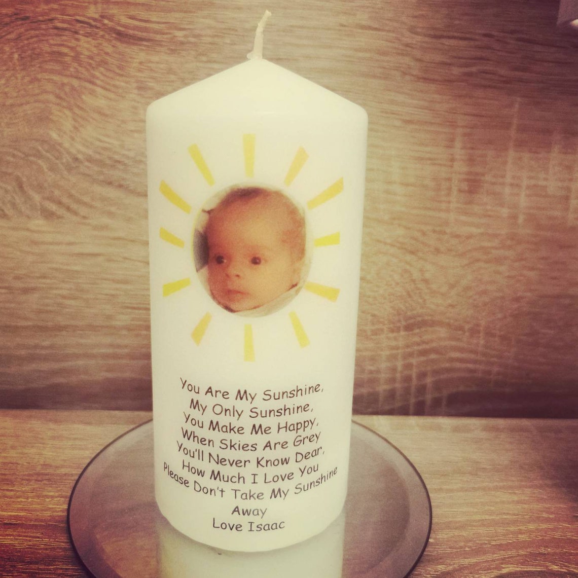 Personalised Photo Candle You Are My Sunshine Candle Perfect Etsy
