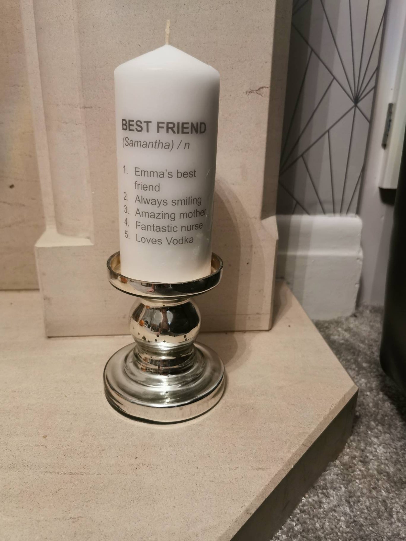 Large Personalised Pillar Candle Name Dictionary Definition Etsy