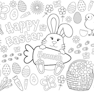Póster para colorear de Pascua personalizado - 24 x 36” Imprimible / regalo de Pascua para niños / regalo de Pascua personalizado / Pascua para niños / Pascua para niños pequeños /