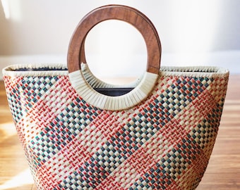 Plaid Handwoven Pandan Bayong Purse