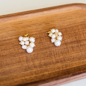 Perfect Pearl Cluster Earrings| Bridal Jewelry | Wedding Earrings | Bridesmaid Gift | Authentic Philippine Pearls