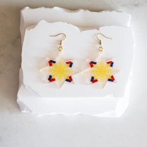 Philippine Capiz Parol Danlge Earrings | Capiz Parol Earrings | Philippine Christmas Langern Earrings