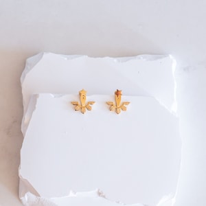 Philippine Star Stud and Sun Dangle Araw Earrings Gold
